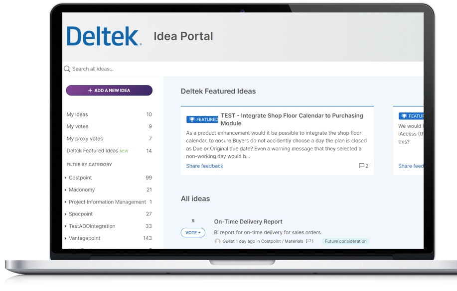 Deltek Idea Portal